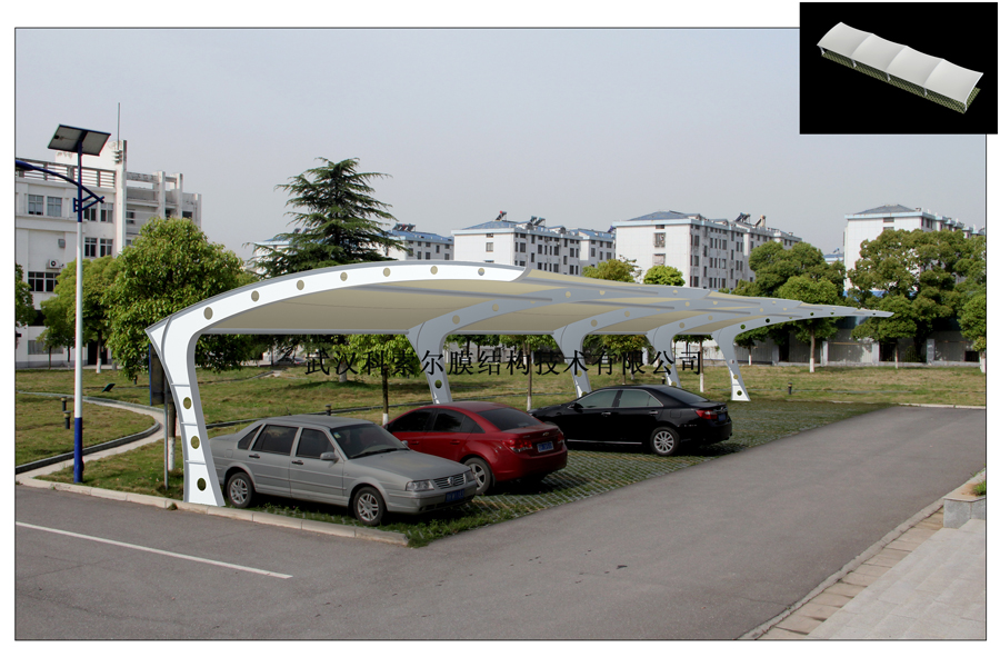 江漢區人民檢察院膜結構車棚于2014年8月完工